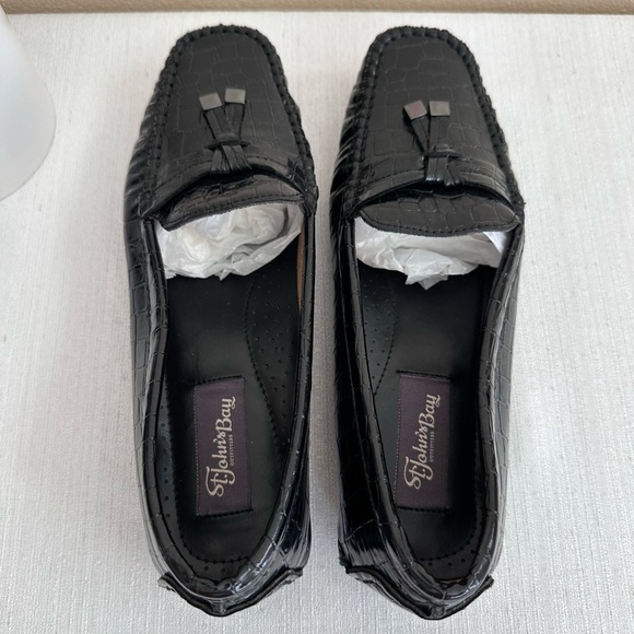 Vintage St. John’s Bay Black Cric Leather Loafers Women’s 9.5M - Picture 8 of 11
